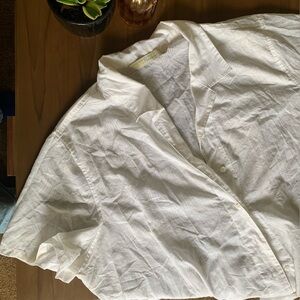 Classic Oversized White Button Up Short Sleeve Shirt Top